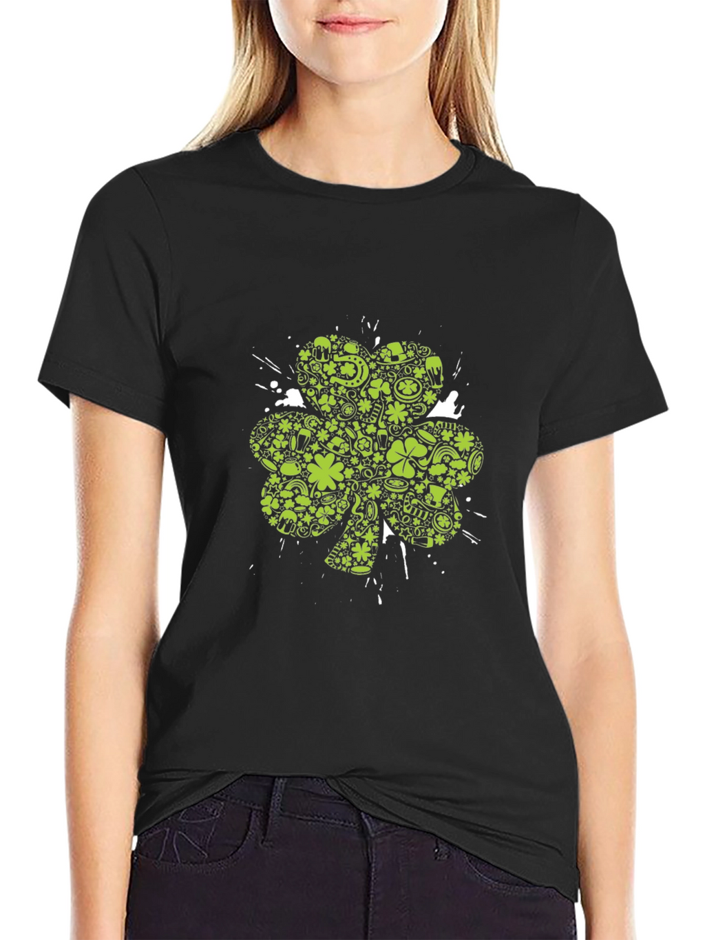 St. Patricks Day Clover Graphic Tee