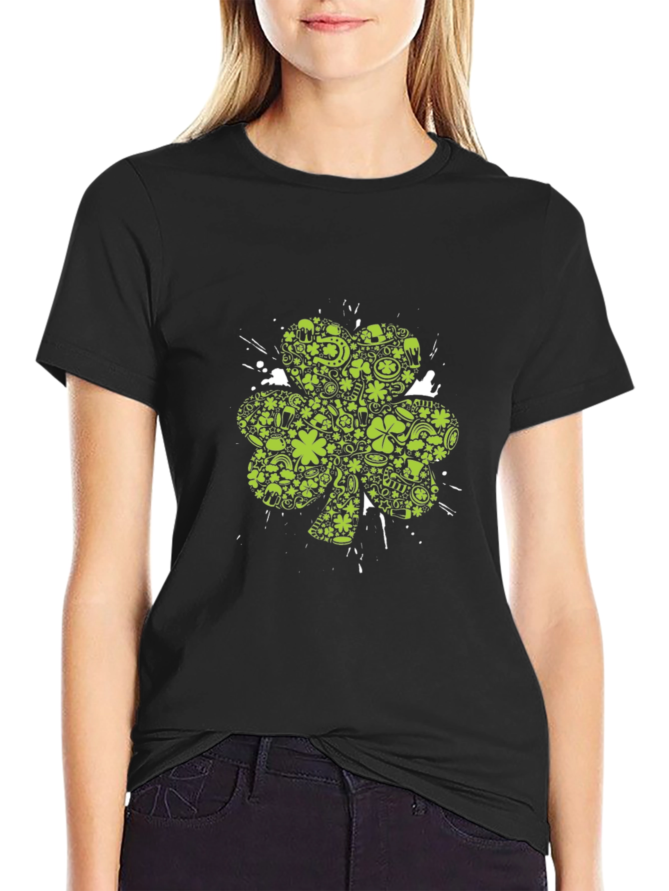 St. Patricks Day Clover Graphic Tee