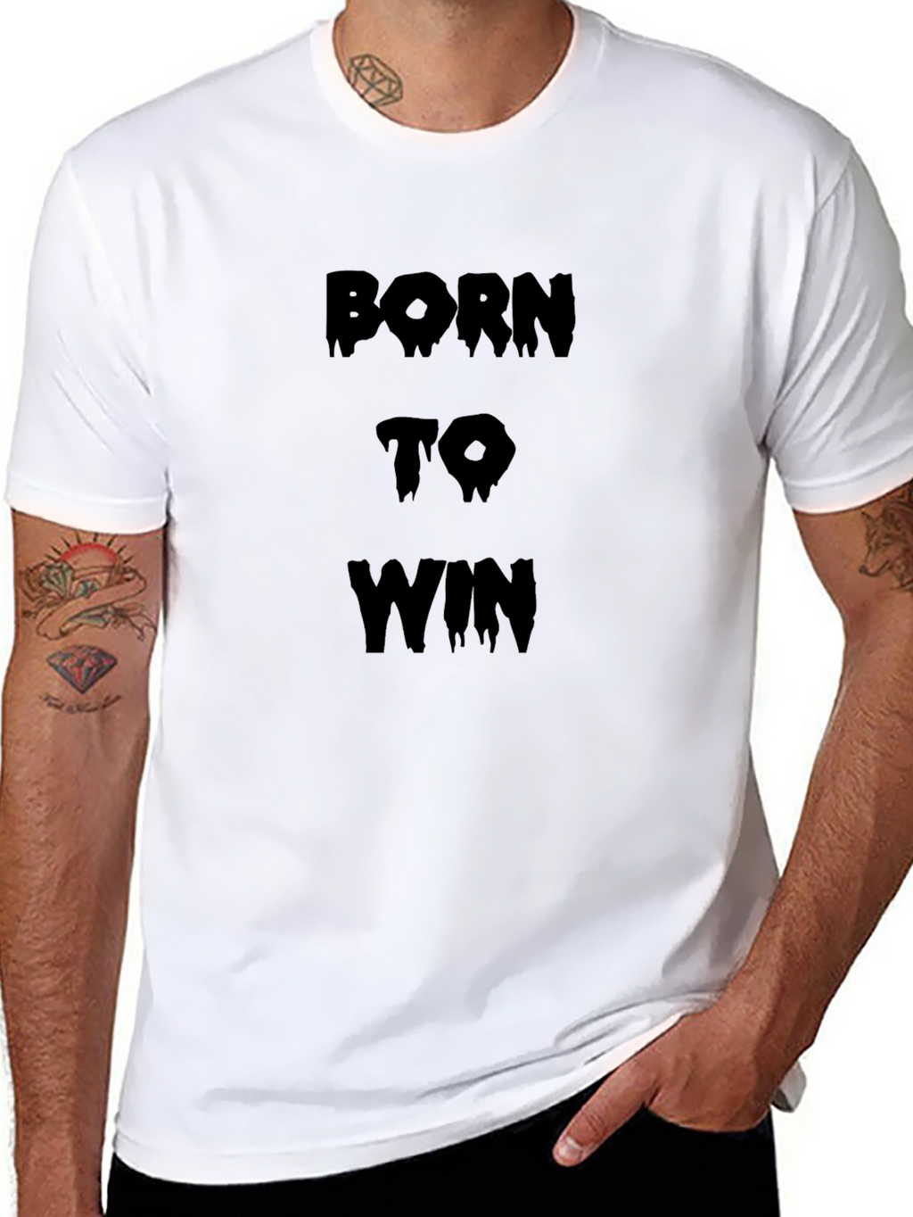 Born to Win Black Graphic T-Shirt