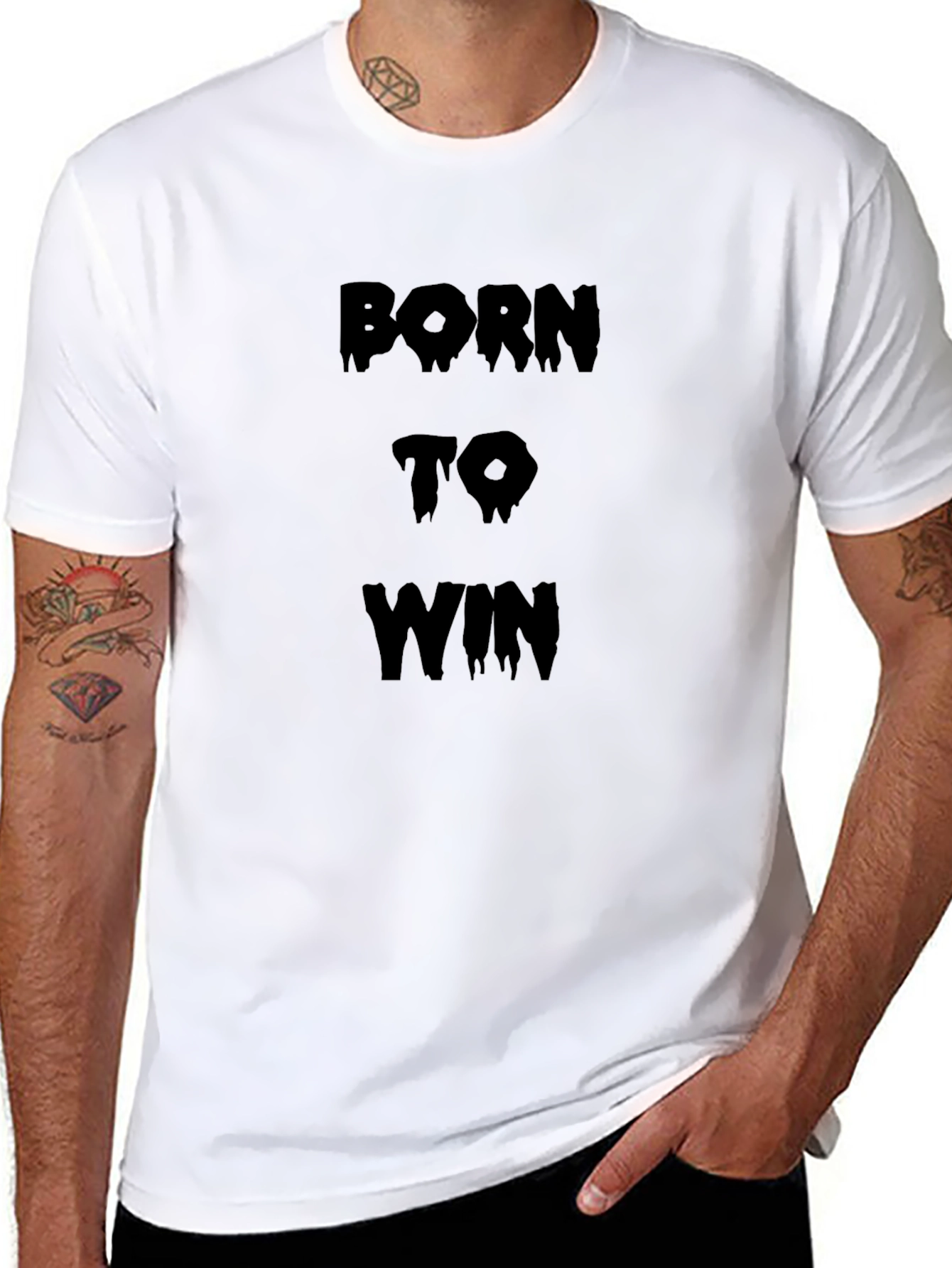 Born to Win Black Graphic T-Shirt