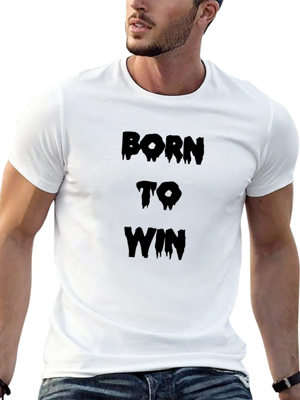 Born to Win Black Graphic T-Shirt