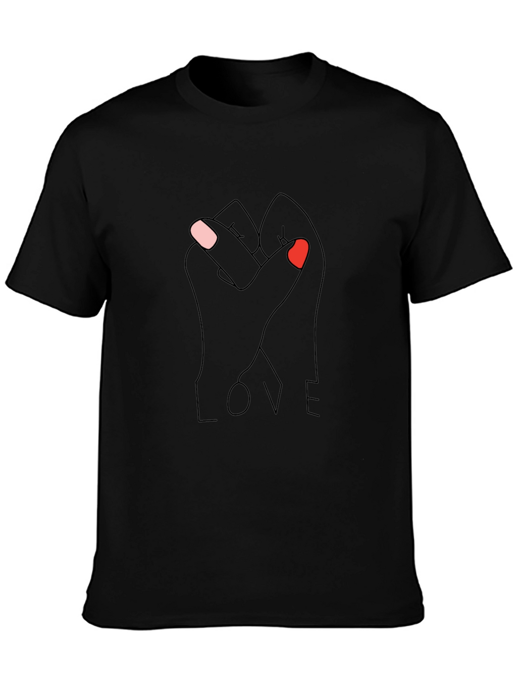 LOVE Intertwined Hands Graphic Tee - Black