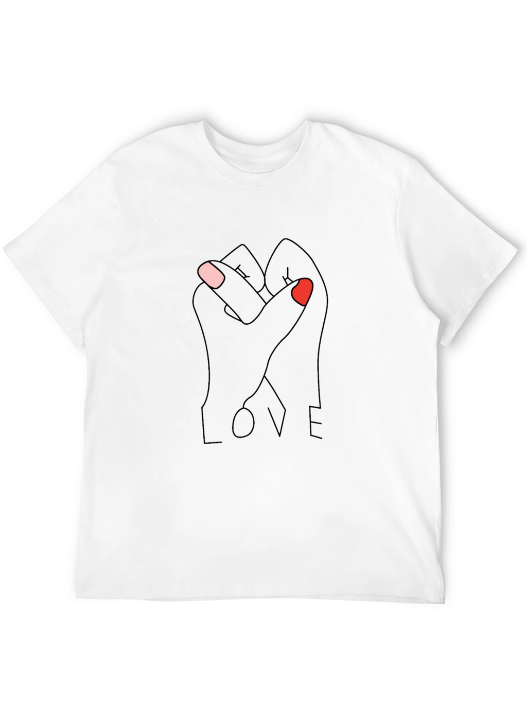 LOVE Intertwined Hands Graphic Tee - Black