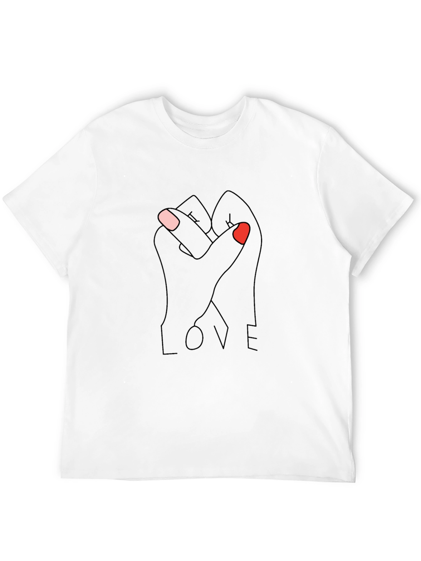 LOVE Intertwined Hands Graphic Tee - Black