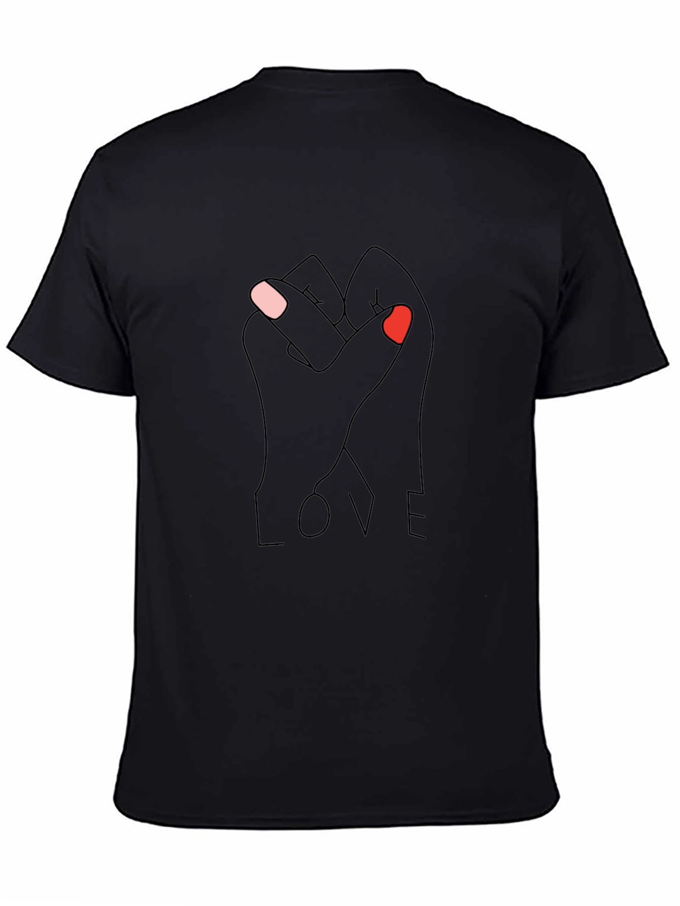 LOVE Intertwined Hands Graphic Tee - Black