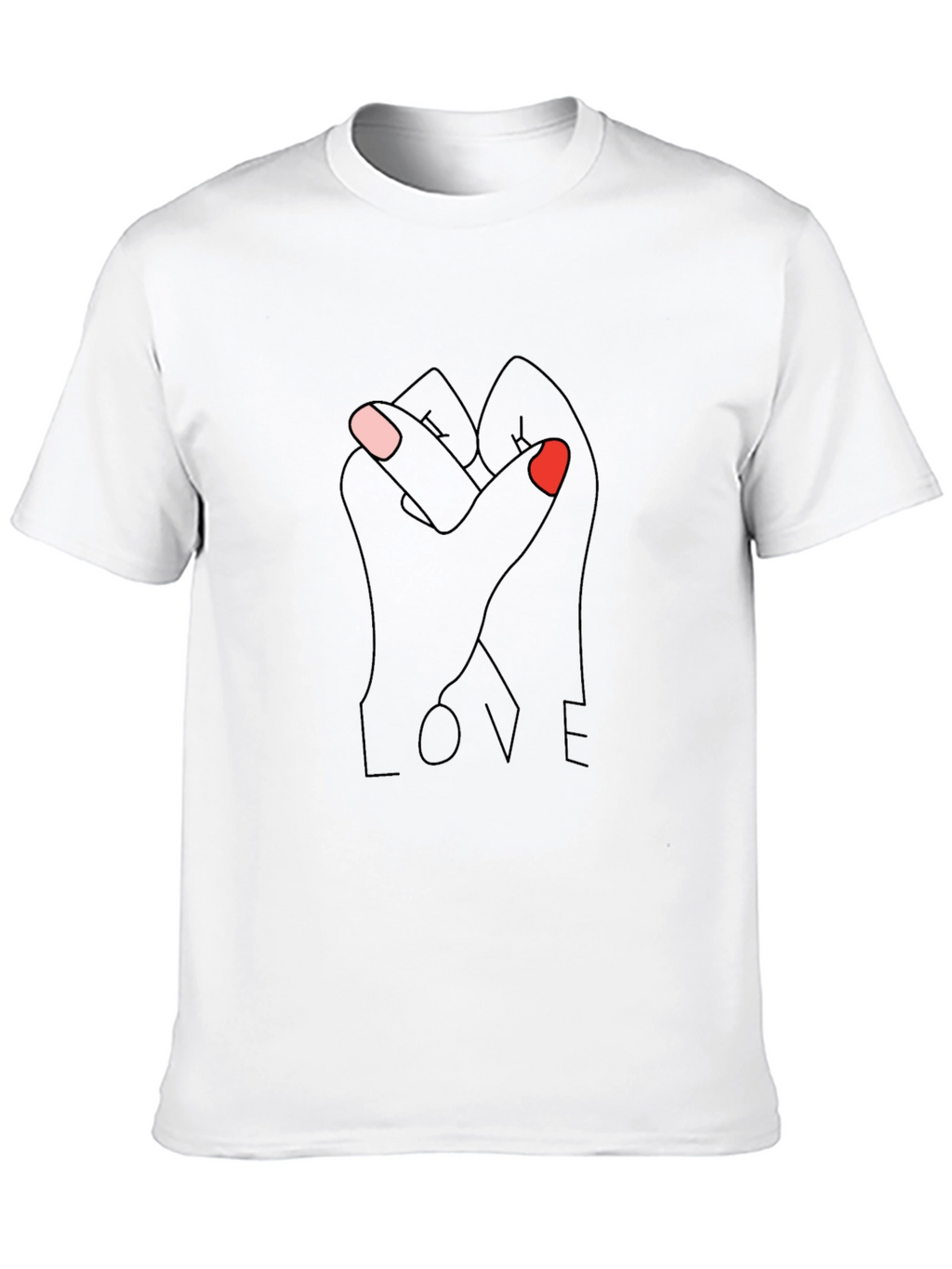 LOVE Intertwined Hands Graphic Tee - Black