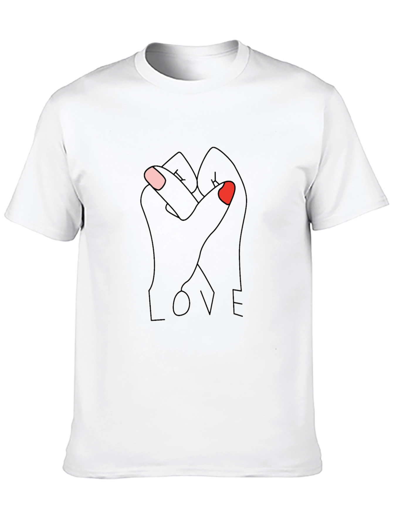 LOVE Intertwined Hands Graphic Tee - Black