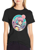 Anime Girl Headphones T-Shirt - Cool Graphic Tee