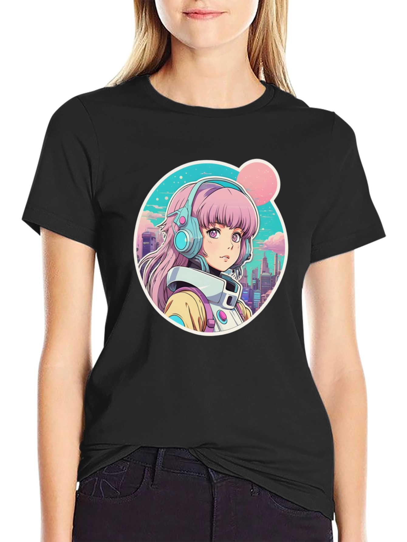 Anime Girl Headphones T-Shirt - Cool Graphic Tee