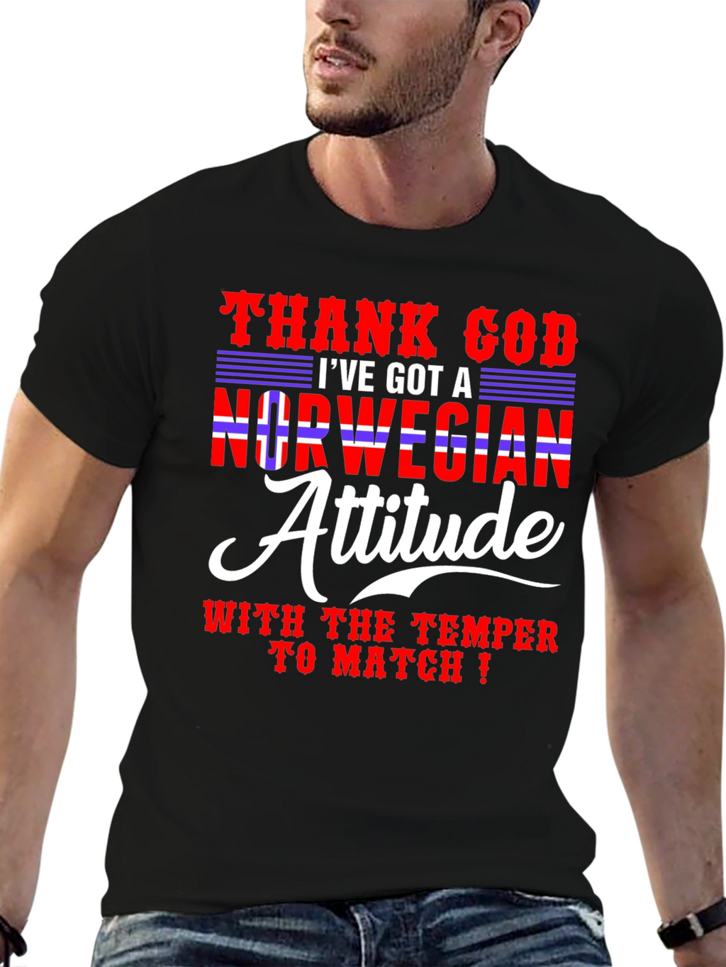 Norwegian Attitude Mens Graphic Tee
