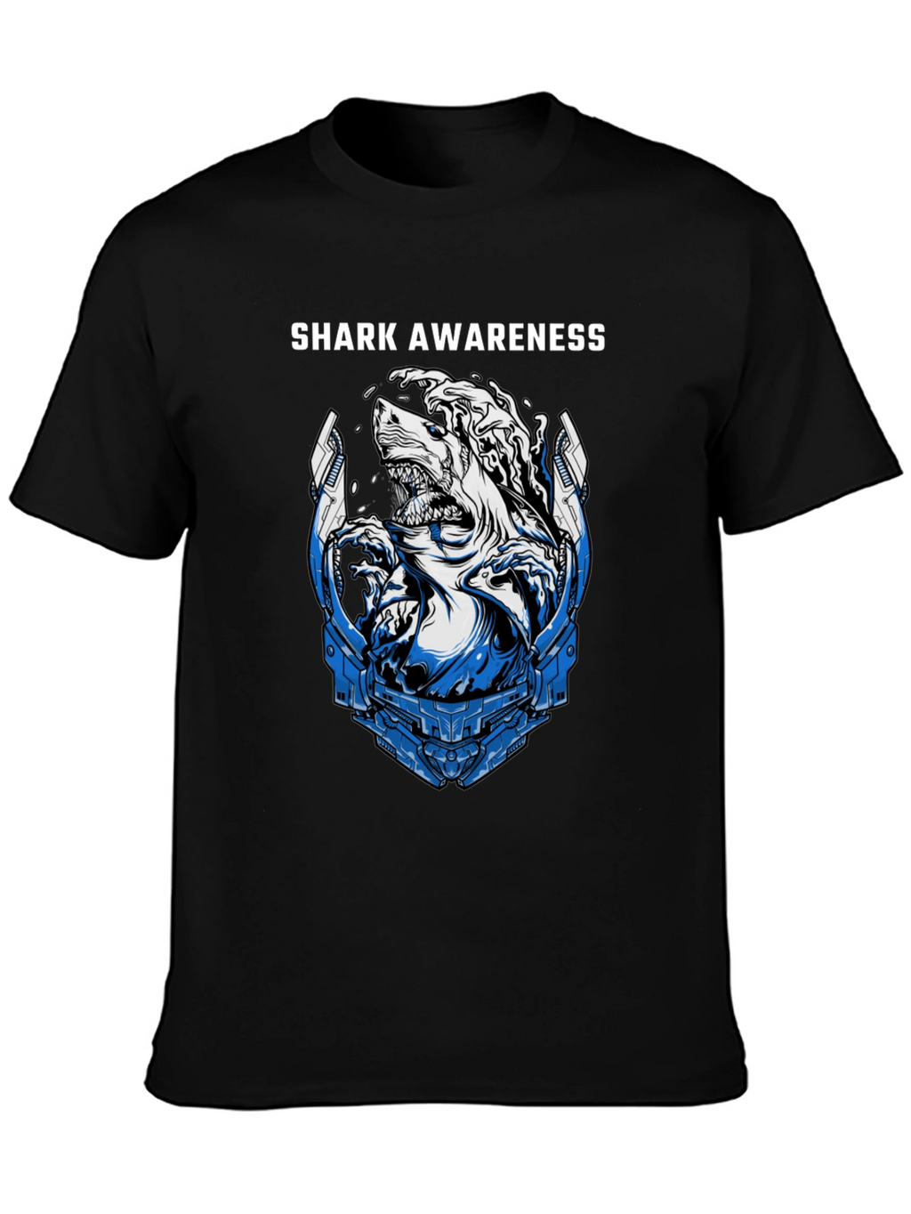 Shark Awareness Graphic T-Shirt - Black