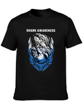 Shark Awareness Graphic T-Shirt - Black