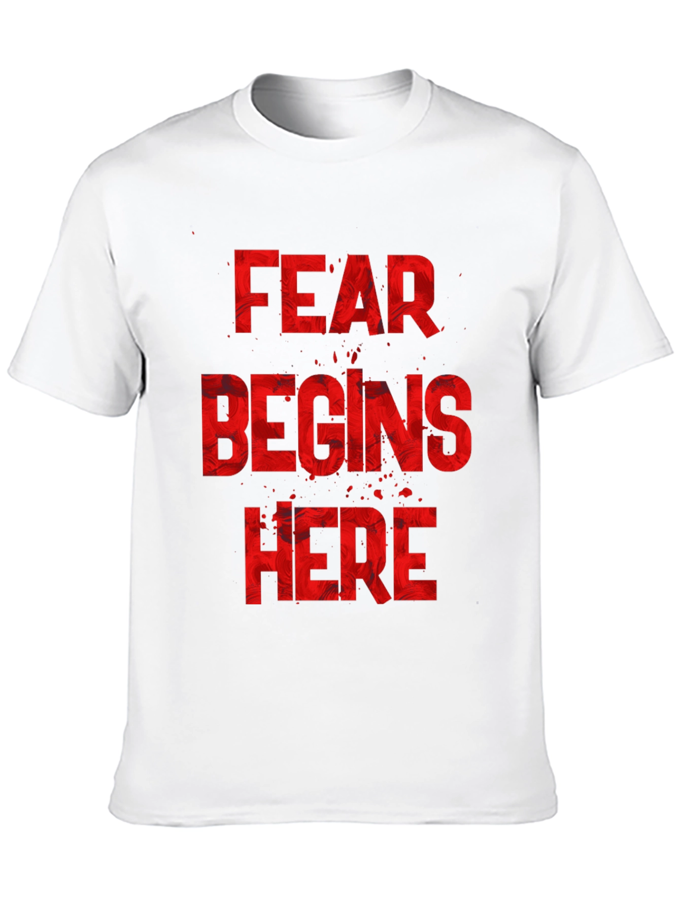Fear Begins Here Graphic Tee - Horror Movie Fan Shirt