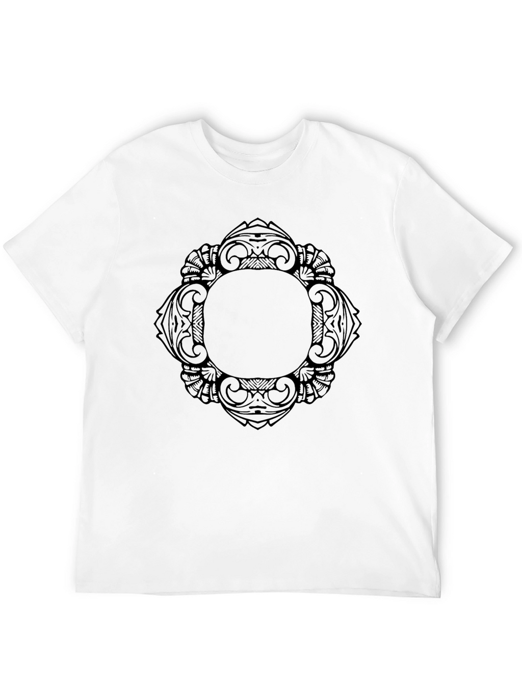 Stylish Black T-Shirt with Intricate Graphic Design