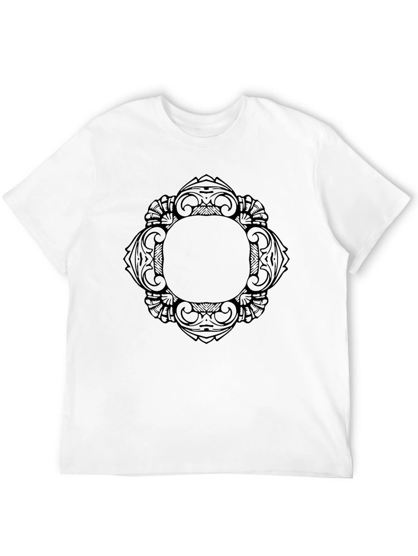 Stylish Black T-Shirt with Intricate Graphic Design