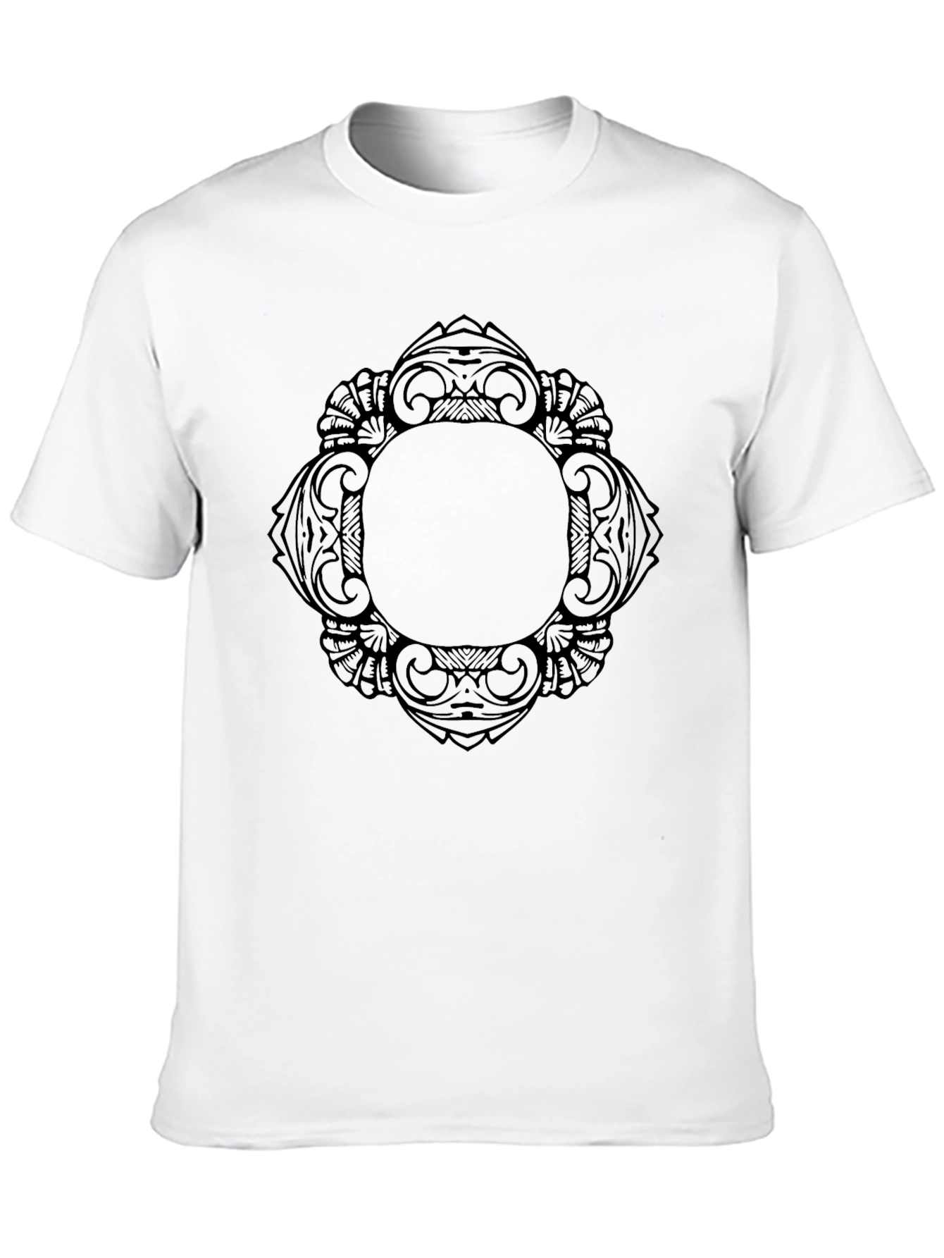 Stylish Black T-Shirt with Intricate Graphic Design