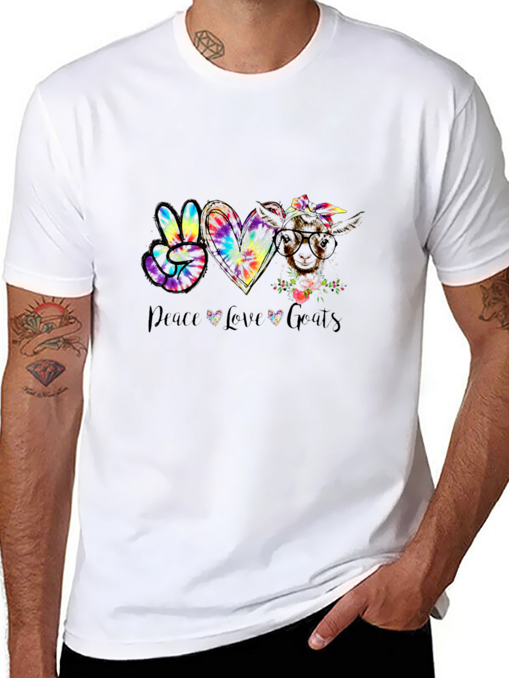 Peace Love Goats Graphic T-Shirt