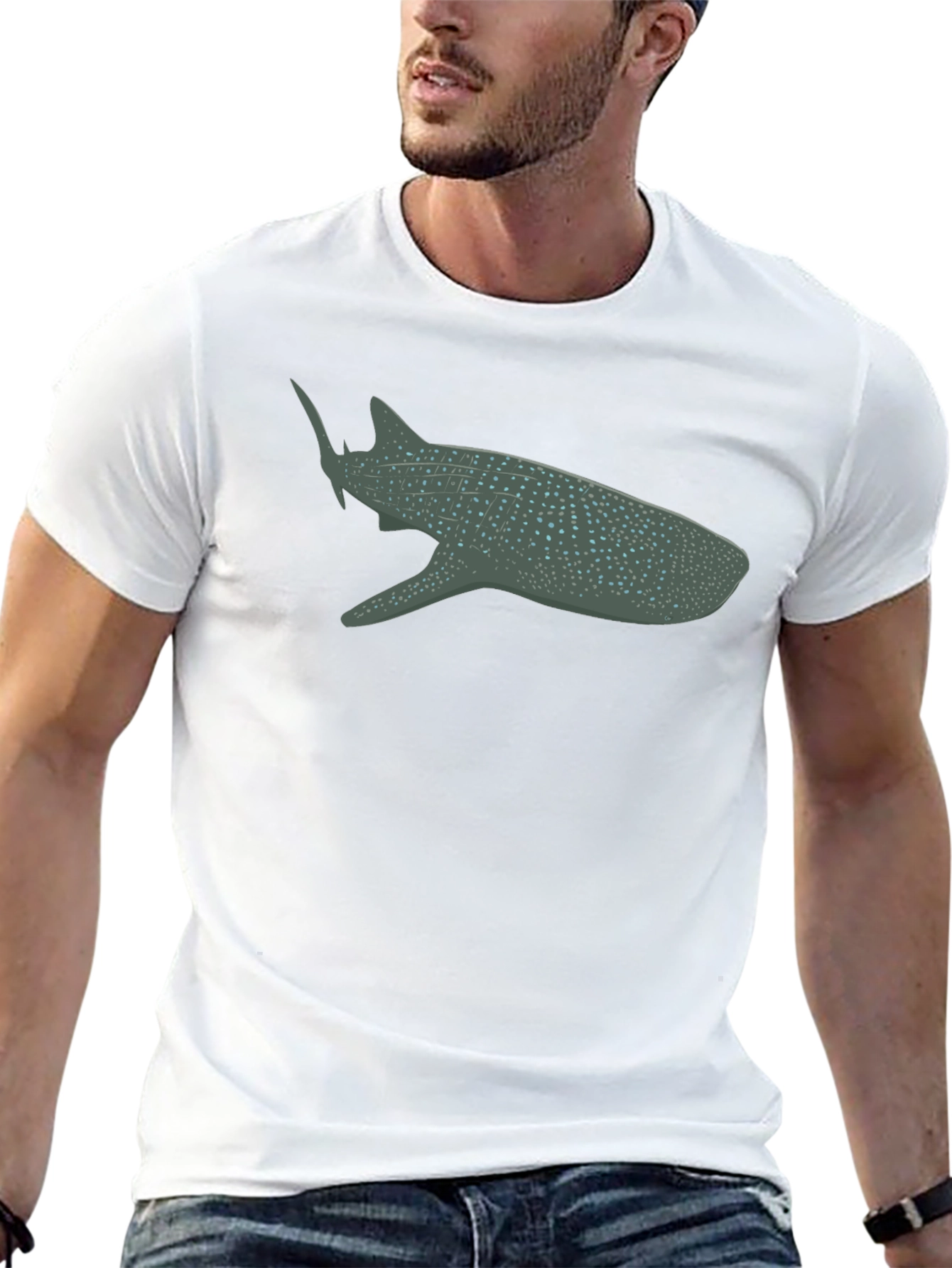 Whale Shark Graphic Tee - Black Cotton Comfort