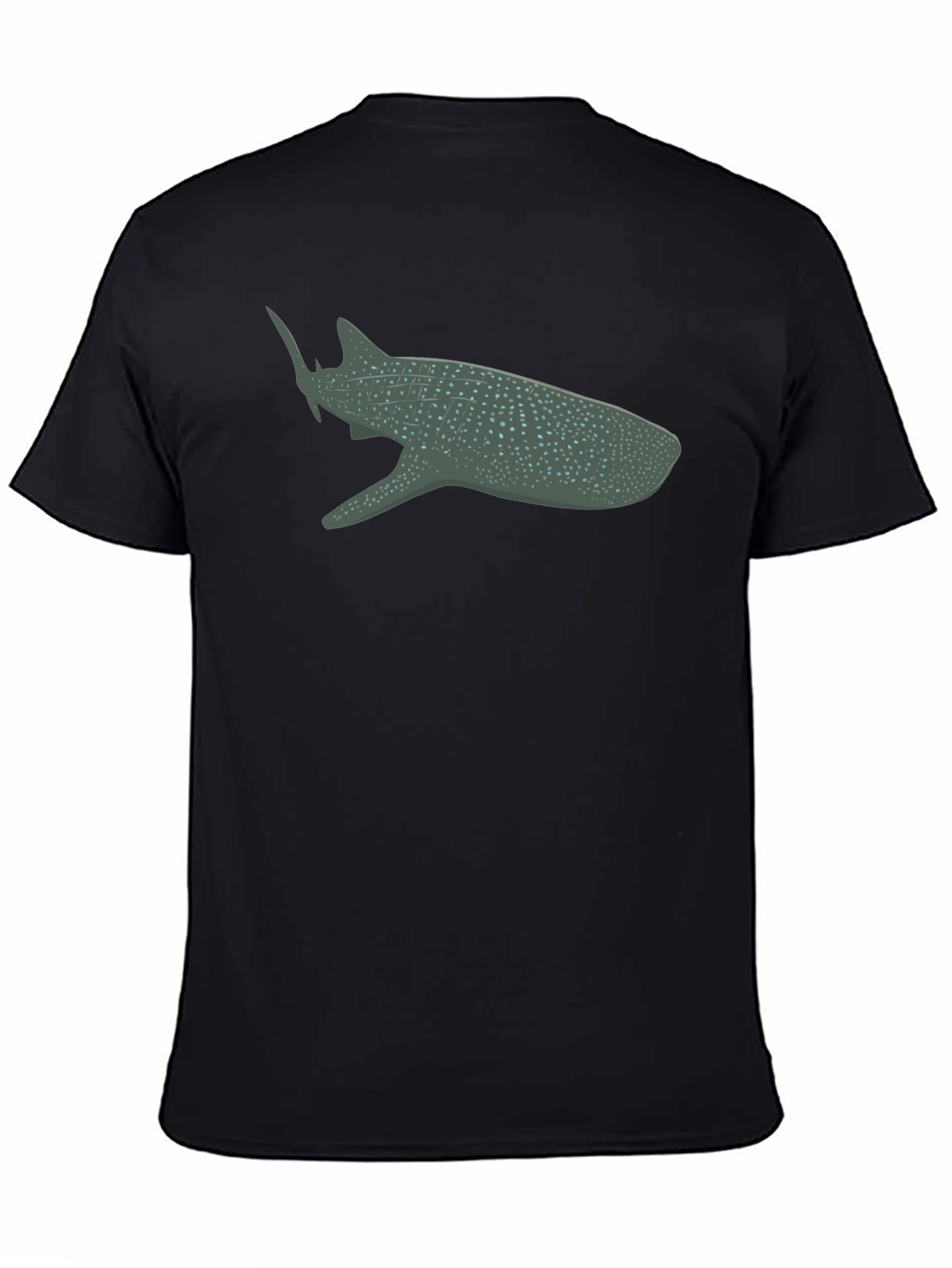 Whale Shark Graphic Tee - Black Cotton Comfort