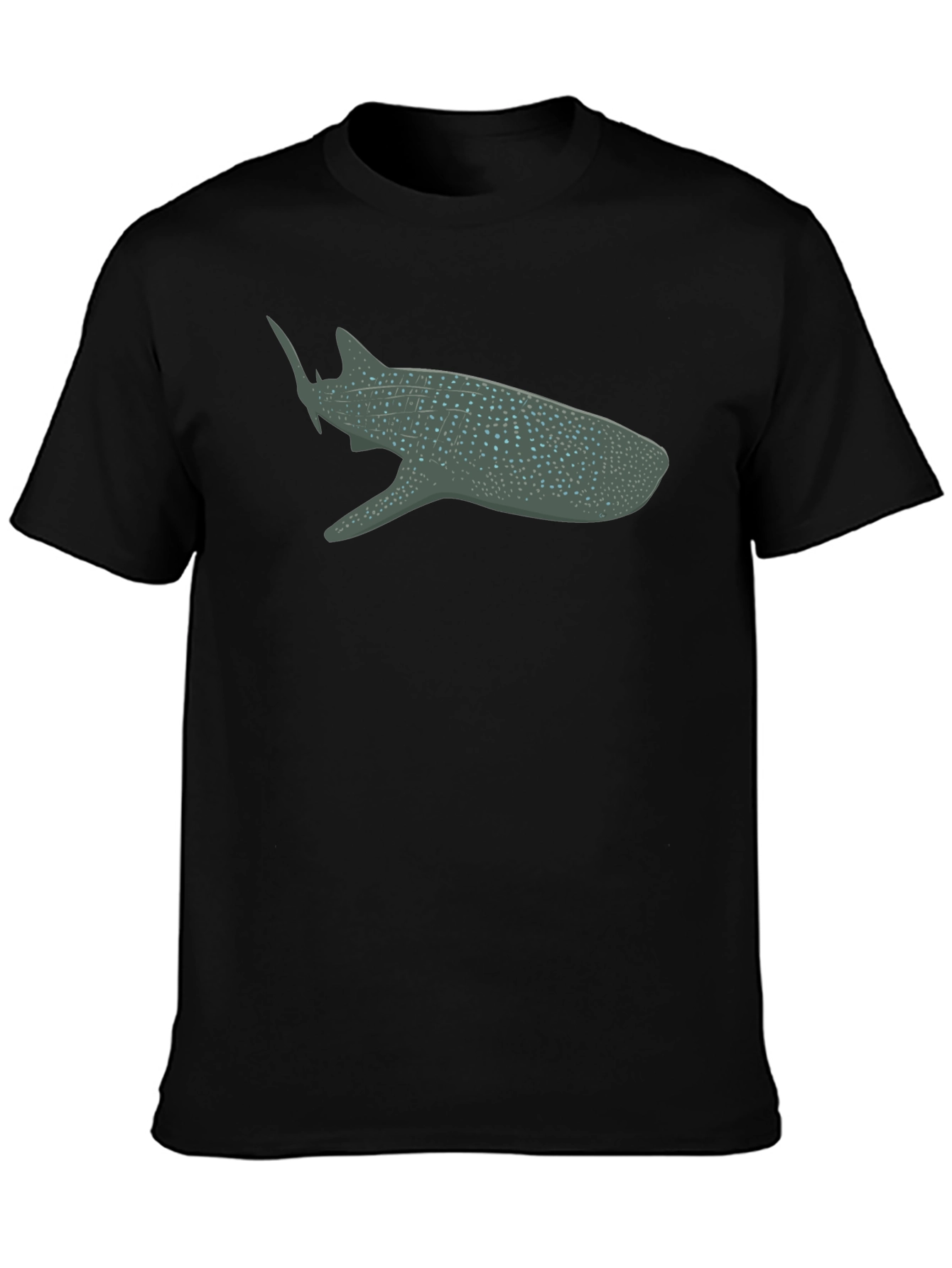 Whale Shark Graphic Tee - Black Cotton Comfort