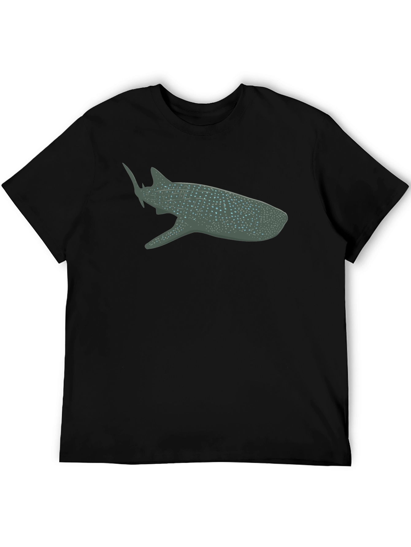 Whale Shark Graphic Tee - Black Cotton Comfort