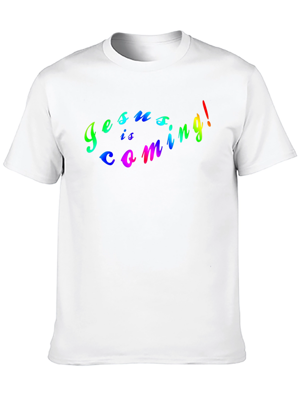 Jesus Is Coming Rainbow Graphic Black T-Shirt