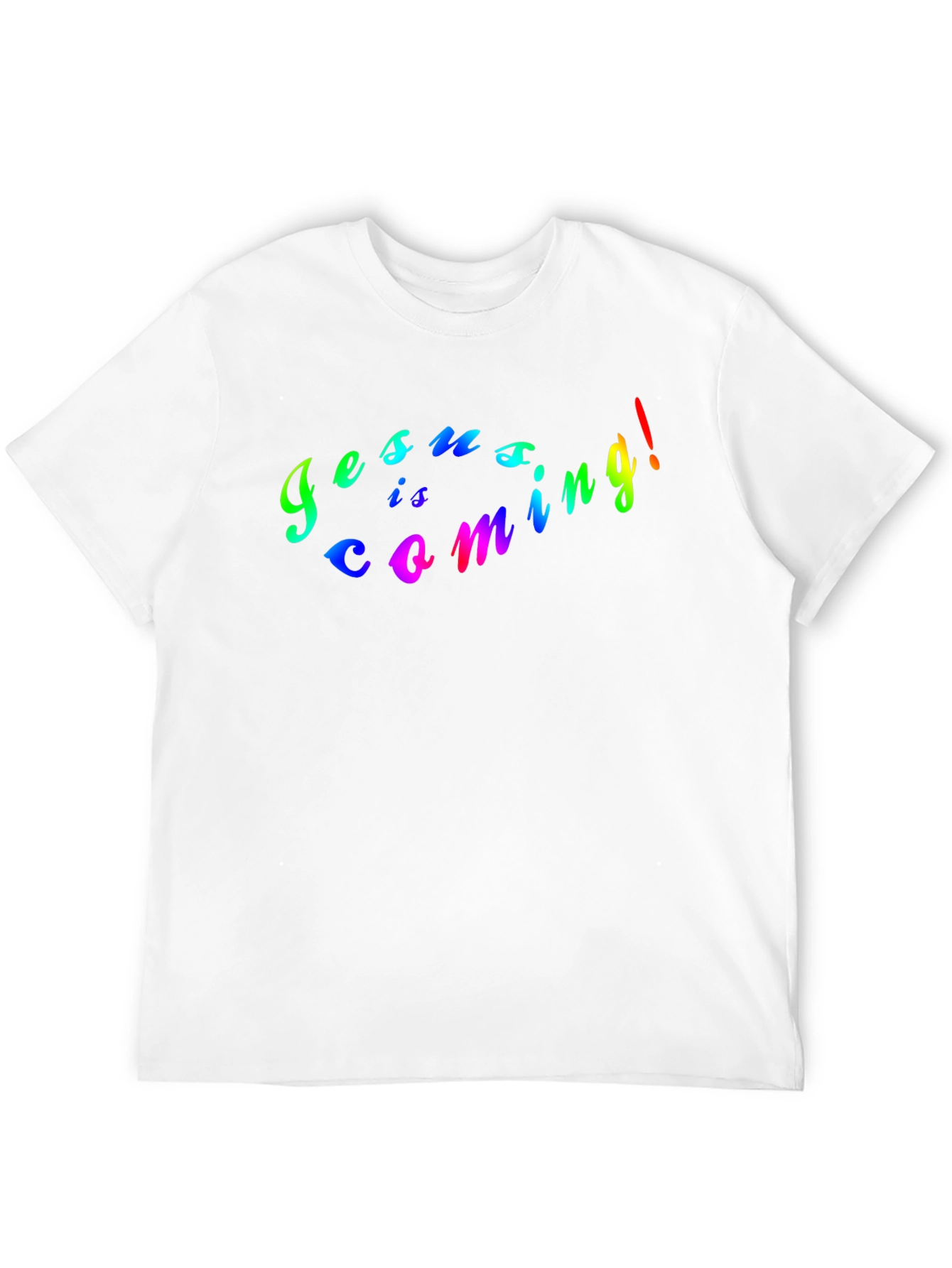Jesus Is Coming Rainbow Graphic Black T-Shirt