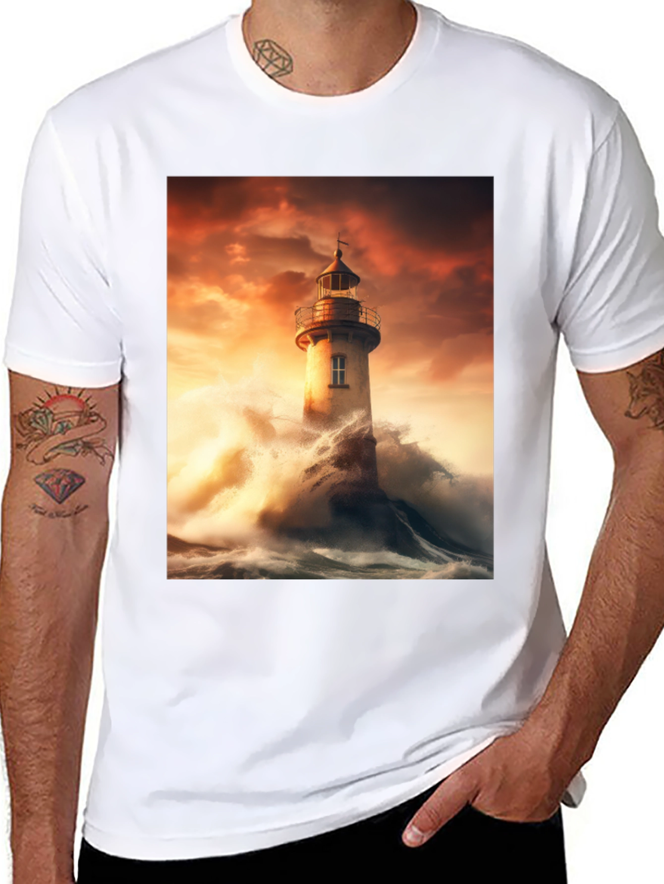 Lighthouse Storm Graphic Tee