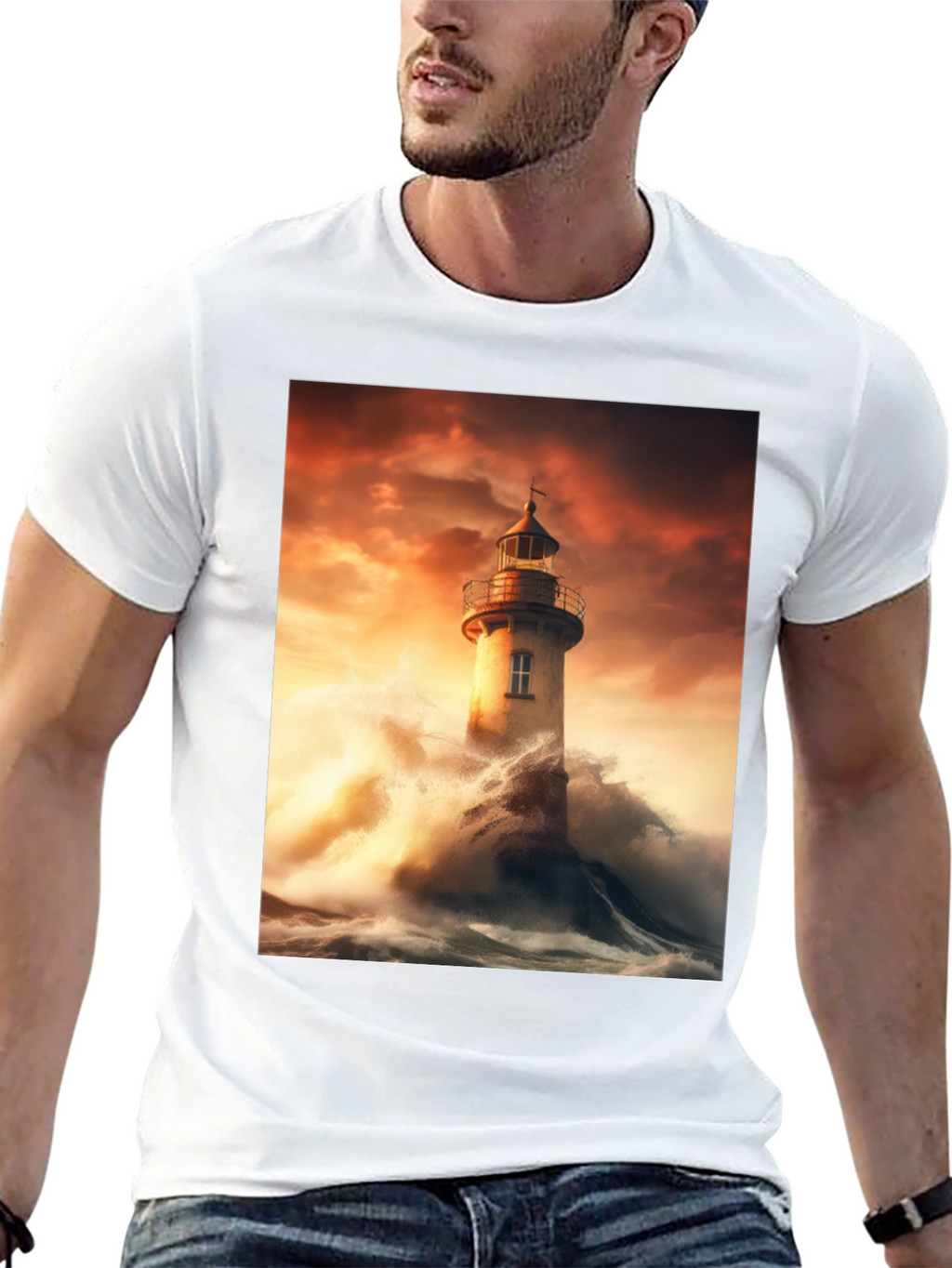 Lighthouse Storm Graphic Tee