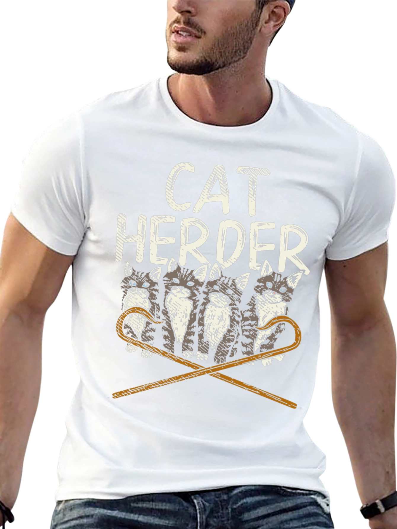 Cat Herder Graphic T-Shirt - Funny Cat Lover Tee