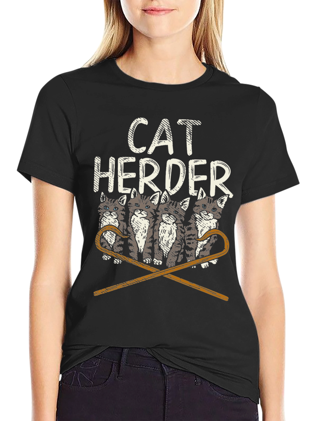 Cat Herder Graphic T-Shirt - Funny Cat Lover Tee