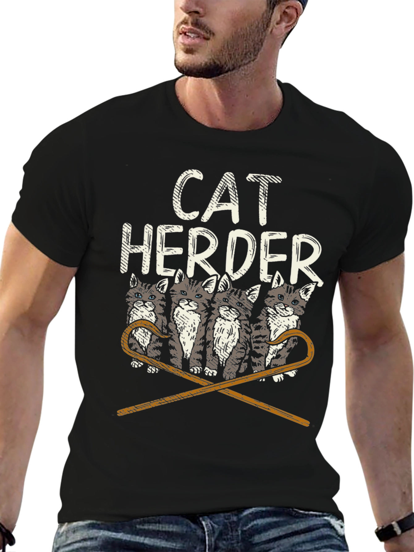 Cat Herder Graphic T-Shirt - Funny Cat Lover Tee