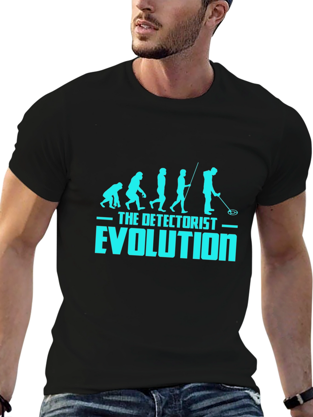 Detectorist Evolution Black T-Shirt - Metal Detecting Tee