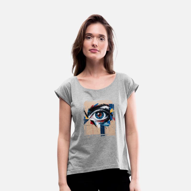 Abstract eye painted with a colorful brush