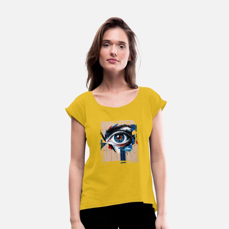 Abstract eye painted with a colorful brush