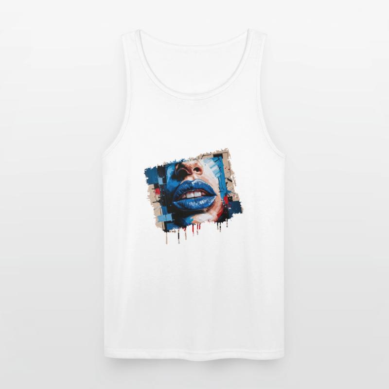 Abstract lips painted with a colorful brush