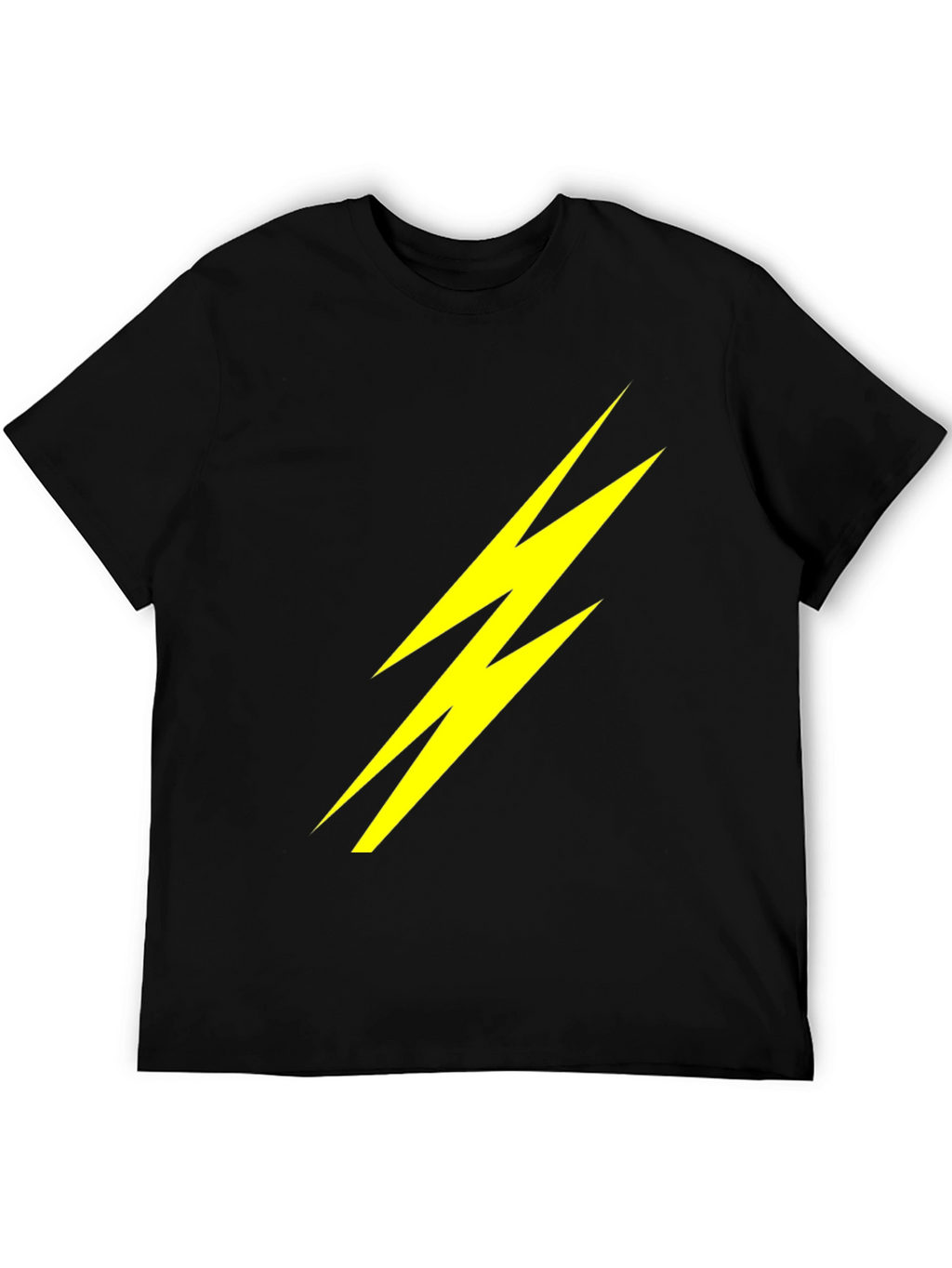 Lightning Bolt Graphic Tee - Bold Black Cotton T-Shirt