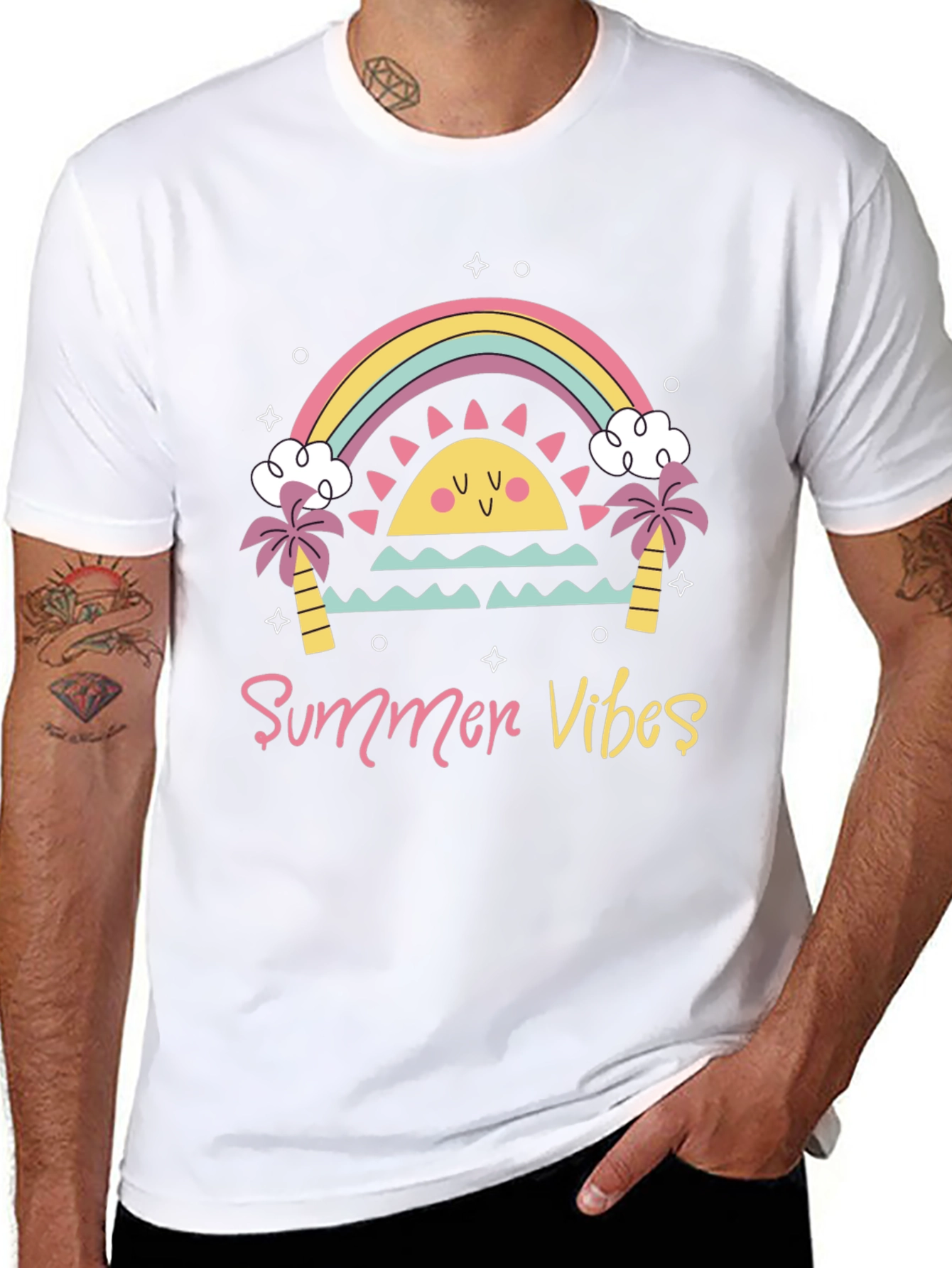 Summer Vibes Graphic Tee - Black Casual T-Shirt