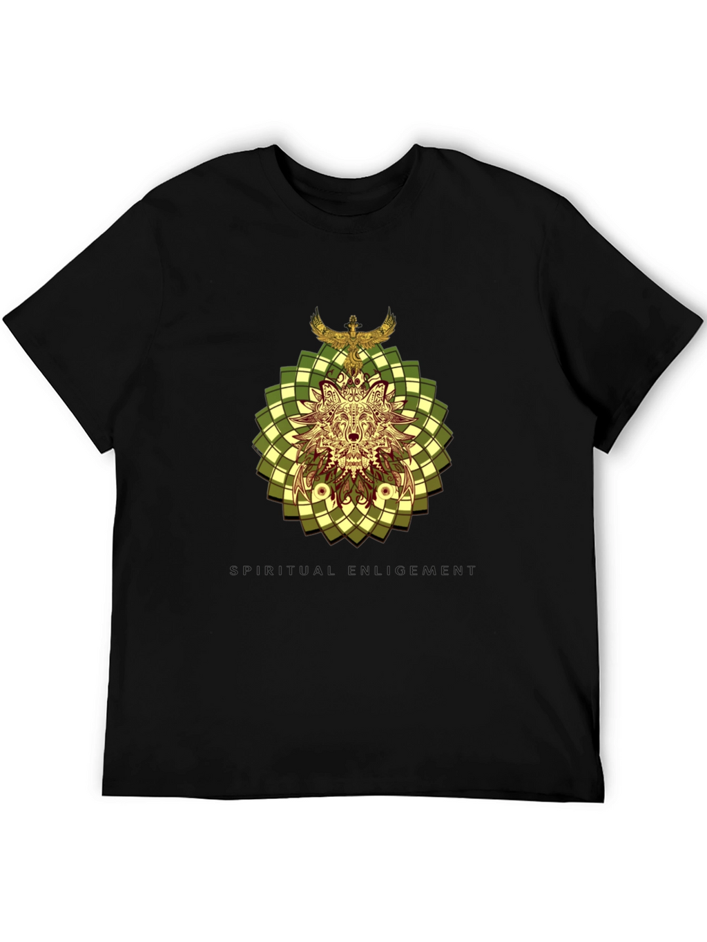 Wolf and Eagle Graphic Print Tee