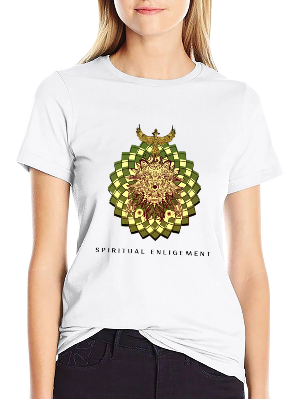 Wolf and Eagle Graphic Print Tee