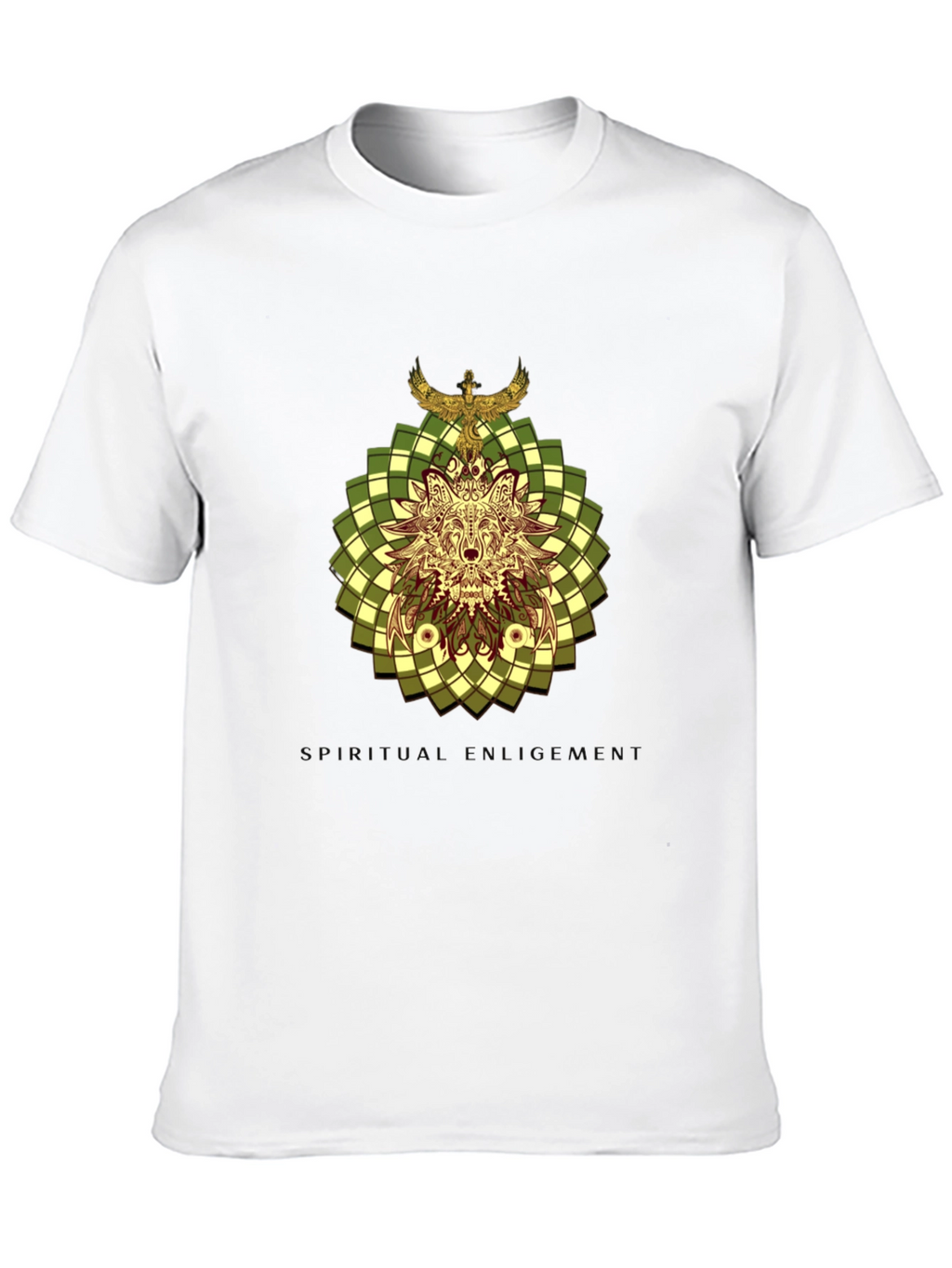 Wolf and Eagle Graphic Print Tee