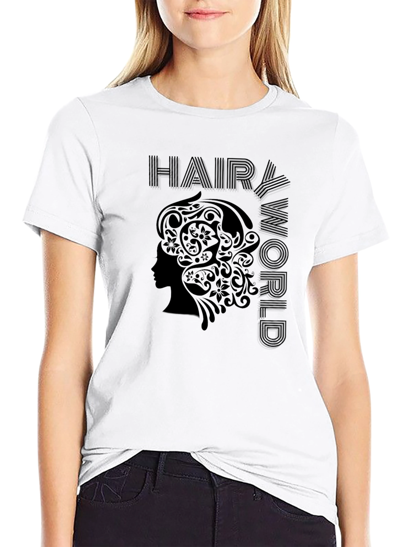 Hairy World Graphic Black T-Shirt