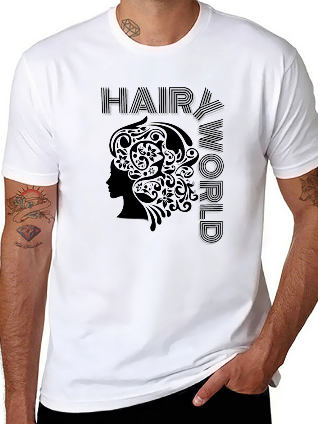 Hairy World Graphic Black T-Shirt