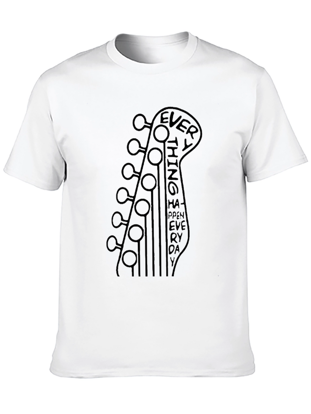 Guitar Headstock Everything Happens Everyday Graphic Tee
