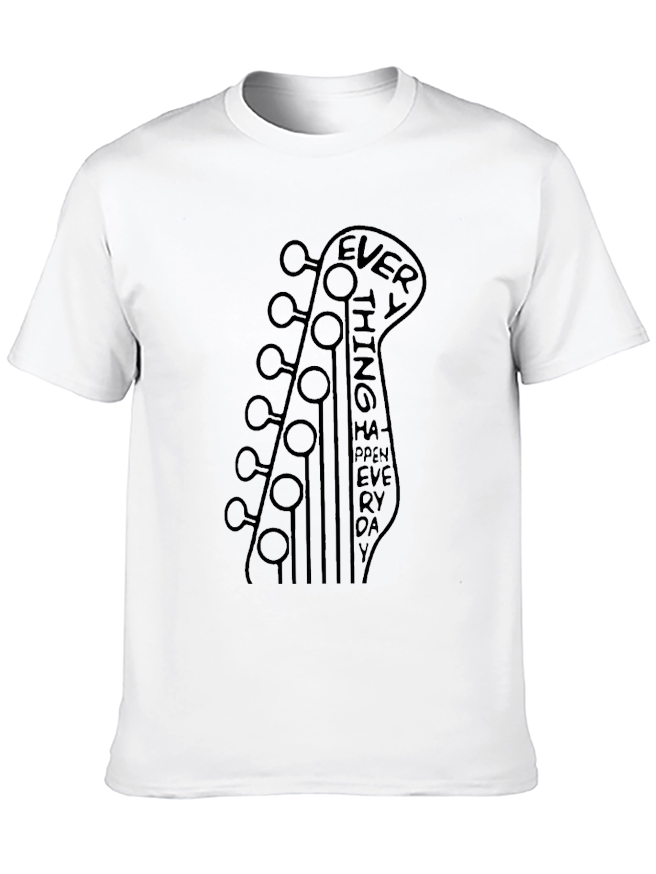 Guitar Headstock Everything Happens Everyday Graphic Tee