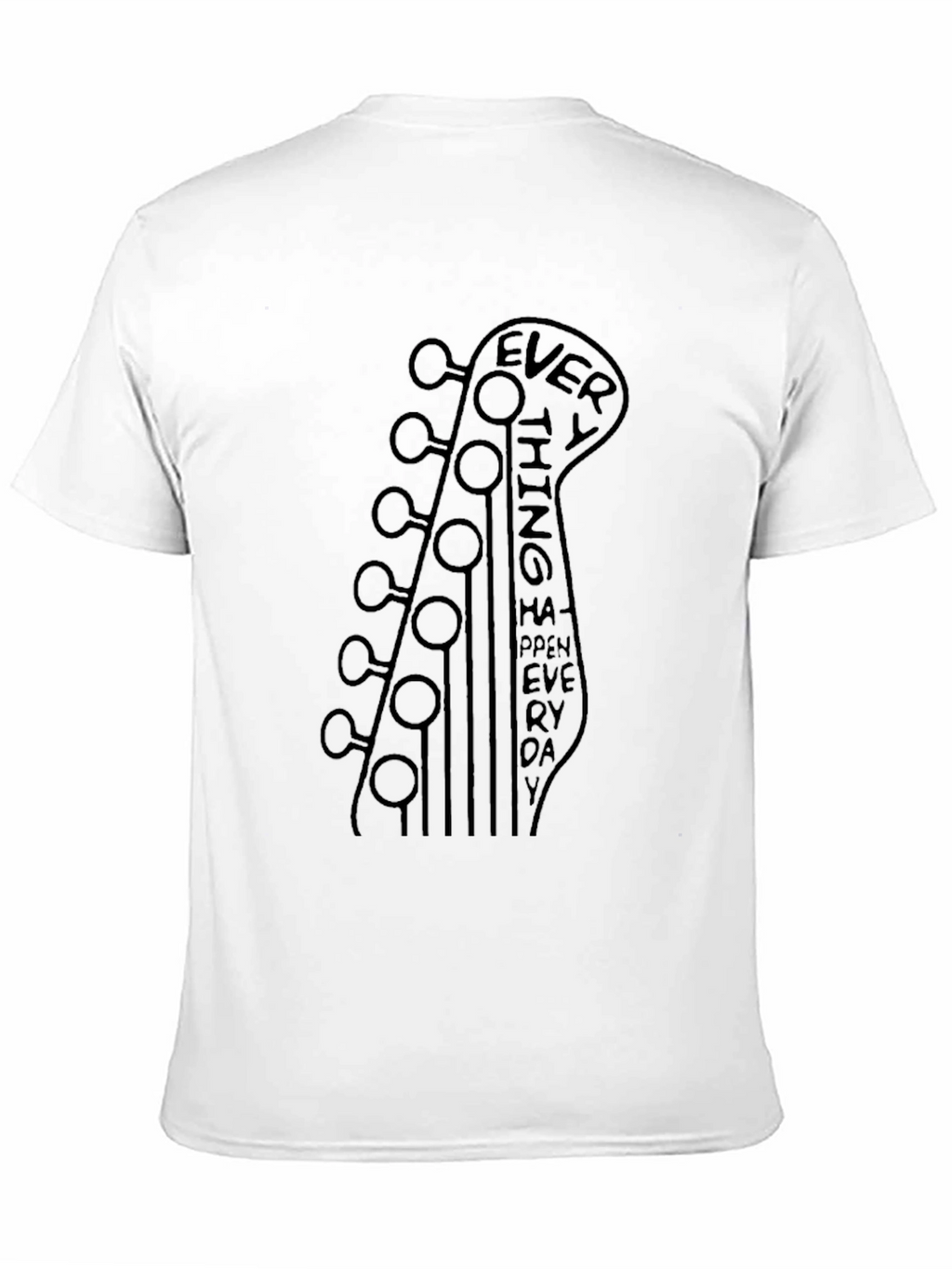 Guitar Headstock Everything Happens Everyday Graphic Tee