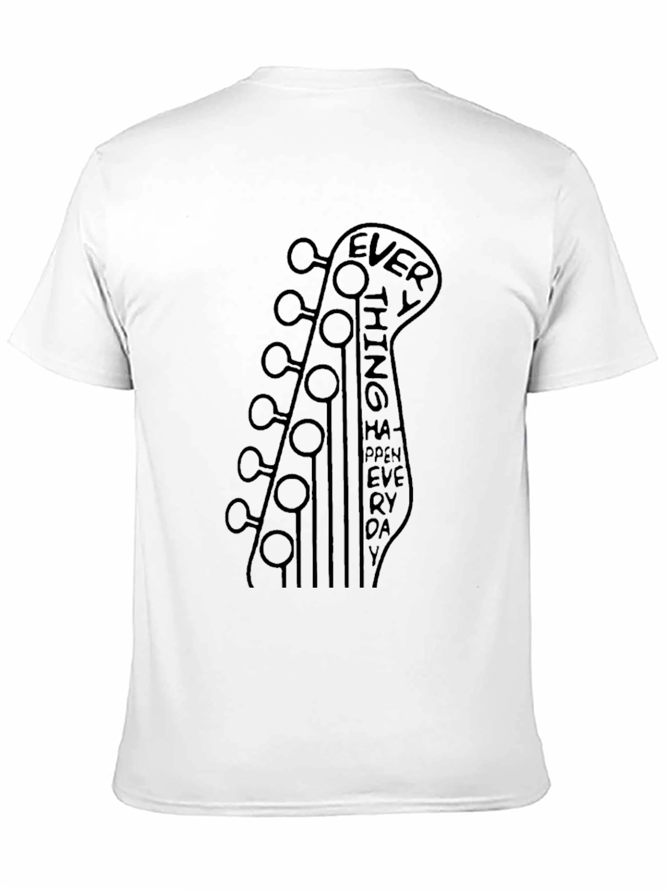 Guitar Headstock Everything Happens Everyday Graphic Tee