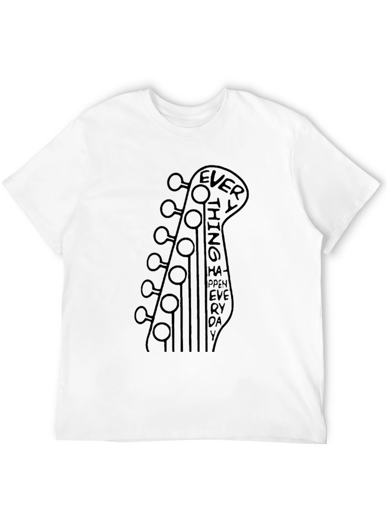 Guitar Headstock Everything Happens Everyday Graphic Tee