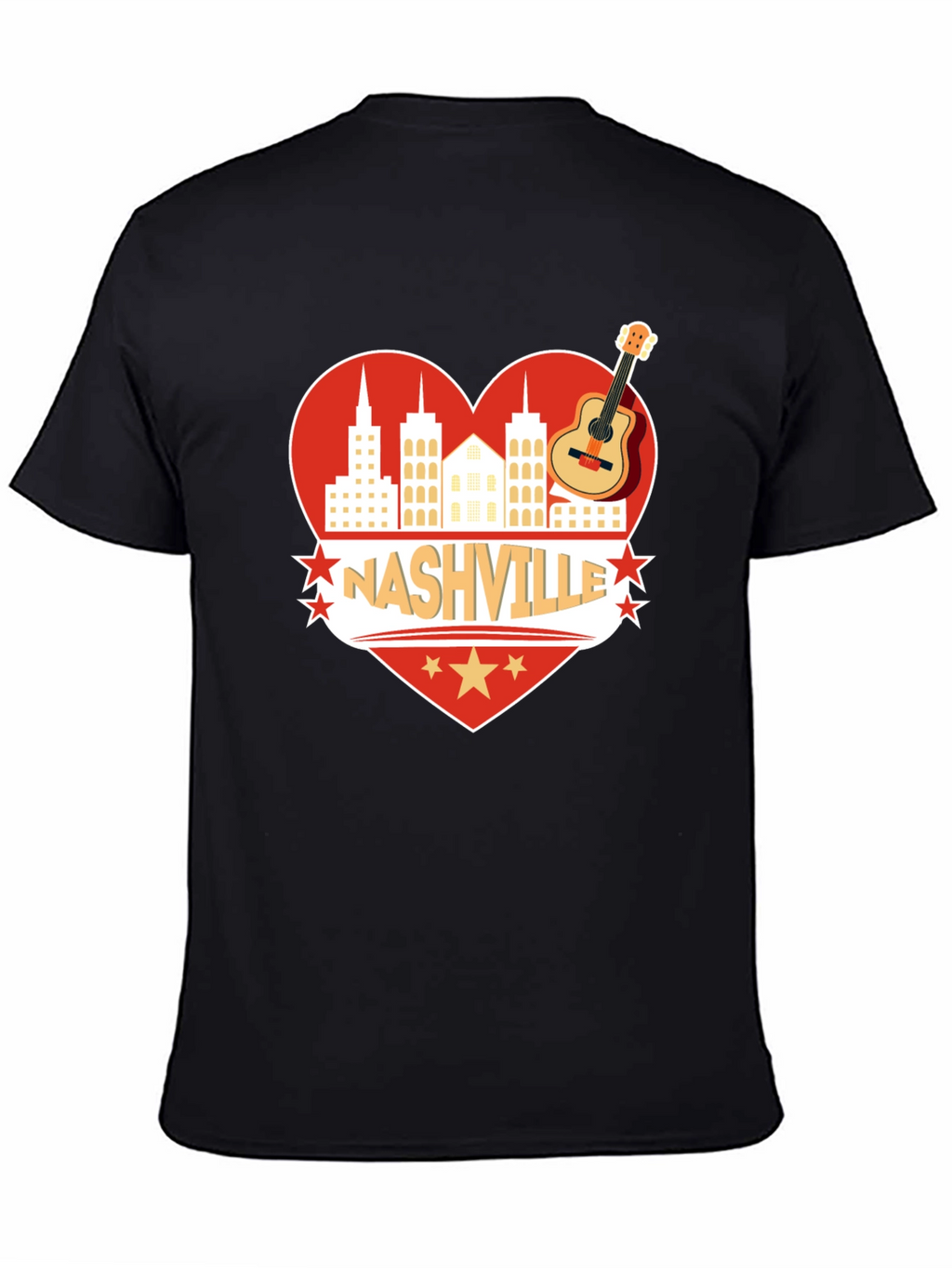 Nashville Heart Guitar Graphic T-Shirt