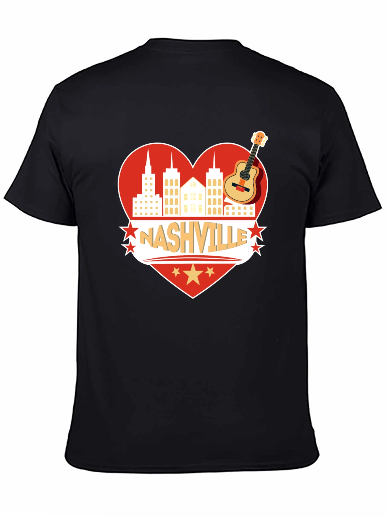 Nashville Heart Guitar Graphic T-Shirt